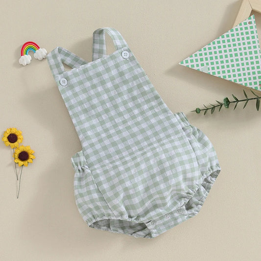 Alison Summer Sleeveless Plaid Striped Bodysuits